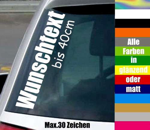 40cm wunschtext aufkleber auto - wunschtext,