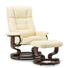 MCombo Relaxsessel mit Hocker 360°drehbarer mit Liegefunktion Kunstleder 9019 