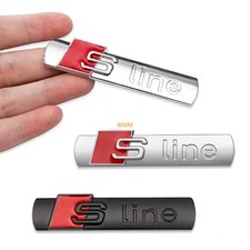 2x Audi S-Line Emblem Schwarz