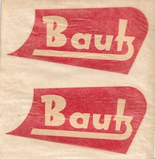 3 Original Bautz Oldtimer Traktor Wasser Abziehbild, Bauzzeichen, rot.