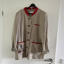 Nana Nanetti beige mit Aufdruck fabelhafte Leinen Trachtenjacke Gr.38