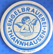 Alter Bierdeckel Engelbrauerei Thannhausen um 1940-50 mit Impressum