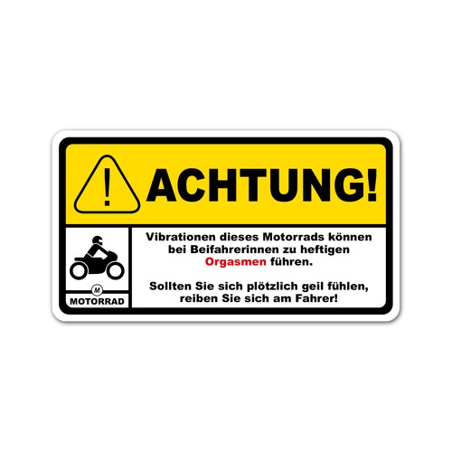 Fun aufkleber achtung - aufkleber, "achtung