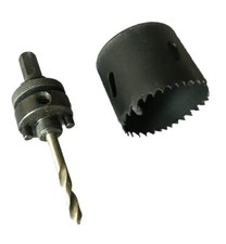 HSS Bi-Metall Lochsäge Kreislochbohrer 59mm mit Aufnahme und Zentrierbohrer