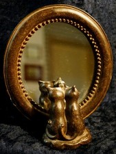 Entzückender kleiner Spiegel zum Aufstellen mit Katzen Pärchen