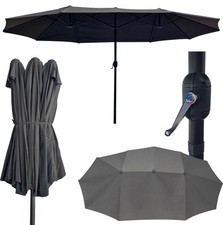 Doppelsonnenschirm mit Handkurbel 460 x 270 cm Alu Gartenschirm Sonnenschirm