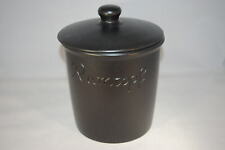 3 Liter Rumtopf schwarz matt grade, handbemalt, Steinzeug