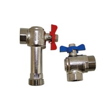 COSMO Kugelhahnset Eck 3/4"IG x 1" AG für FBH Verteiler Fußbodenheizung CKHEN