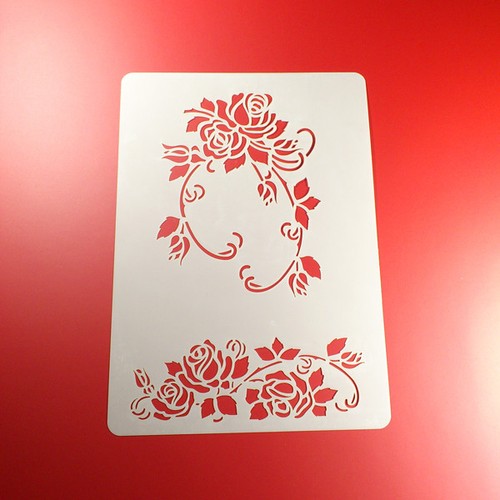 Schablone rosen blätter - a4,