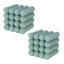 2x Deko Bubble Kerze Grün Groß 10 x 10 cm Bubblekerze 630g Eckig Dekokerze