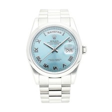 ROLEX DAY-DATE 36MM 950 PLATINUM 118206 FULL SET REHAUT