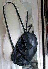 Rucksack tasche weich echt Leder BARISAL schwarz rindsleder 33x30x14cm TOP