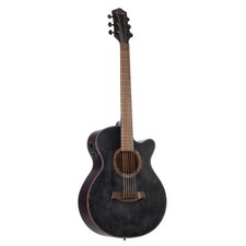 Red Hill Western Vintage Elektrische Gitarre Mini Jumbo Cutaway Schwarz PS-400T
