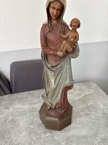 Madonna mit kind - kind, holzfigur