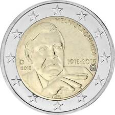 2 Euro Gedenkmünze Deutschland 2018 prägefrisch - Helmut Schmidt - G Karlsruhe