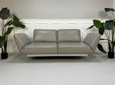 Rolf Benz Mera 386 Sofa Leder Grau Designer Couch Liege Daybed