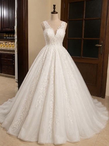 Weißes linie ballkleid - weißes,