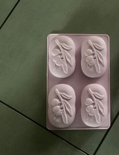 Gießform Silikonform Seifenform 4-Mulden  Oliven