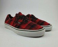 Vans Authentik Schuhe Rot Kariert Skateboard Shoe Punk Sneaker Damen 
