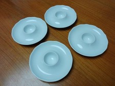 4 Eierbecher mit Ablage Hutschenreuther Maria Theresia weiss weiß