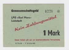 1 Mark Banknote GDR LPG Money