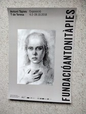 Ausstellungsplakat A.Tàpies 2018 Fundació A.Tàpies T de Teresa 48x34cm
