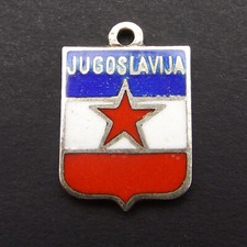 JUGOSLAVIJA Jugolawien Vintage Sterlingsilber und Emaille Land Souvenir Charm