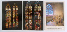 Postkarten Lot Schweiz 3 x FRIBOURG Kathedrale Kirchenfenster Ansichtskarten 