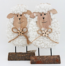 2 St. Holz-Schaf Deko Ostern