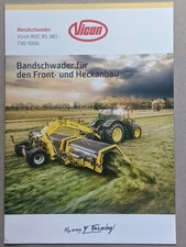 VICON ROC RS 380 730 1000 Front und Heck Bandschwader Prospekt Traktor Schlepper