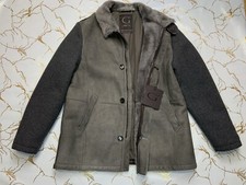 GIMO’S Herren grau Lammleder Leder Wolle durchgehender Reißverschluss Knopfle...