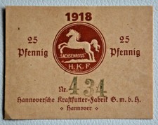 HANNOVER Notgeld 25 Pfg, 1918