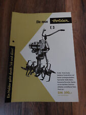 Original Prospekt Holder E 3 Motorhacke Traktor Schlepper Landwirtschaft