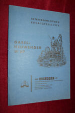 Gabelheuwender W 59 Hagedorn Ersatzteilliste DIN/A5 betriebsanleitung original