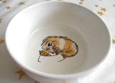 Futterschüssel  Wassernapf klein für Hund/Katze o.ä. Keramik weiß mit Motiv