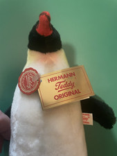 60er Jahre Teddy Hermann  Pinguin orig. Metallanhänger + Schild Top Zustand