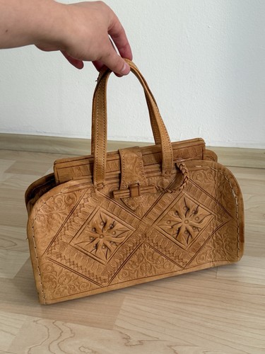 Vintage leder handtasche - vintage,