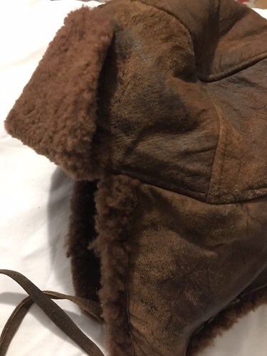 Leder kappe mütze flieger - kappe,