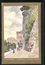 Künstler-AK Edward Theodore Compton: Hohensalzburg, Klausentor und Humboldtterr 