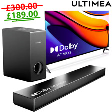 Dolby Atmos Home Sound System - Soundbar & Subwoofer, 3D Audio Experience - UK
