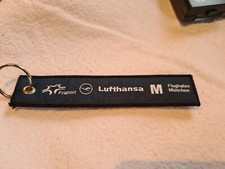 Lufthansa - blau- Schlüsselanhänger - beidseitig gestickt - Neu, München, MUC