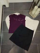 Neu Bluse S 38 40 Blusenshirt Lila Satin Shirt Elegant Viskose TopZustand