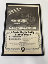 GERAHMT Original Oldtimer 1971 BMW 2002 ti Monte Carlo Rallye Magazin Werbung Retro
