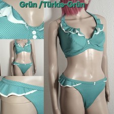 Luxus Bikini Set, Freya Cherish, Rüschen, Größe M 80/38/40 Cup F, Grün Damen neu