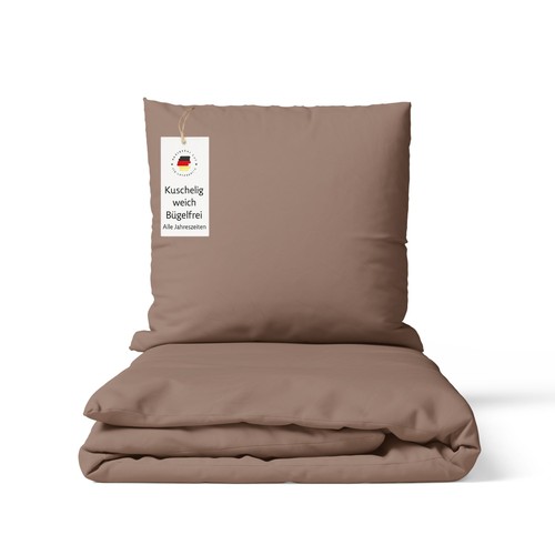 Bettwäsche 135x200 braun - 135x200,