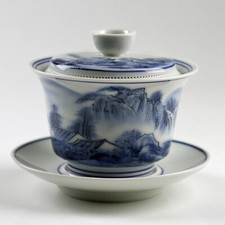 Gaiwan "Malerisches Land" chinesische Teetasse Deckeltassen-Set Porzellan Gaibei