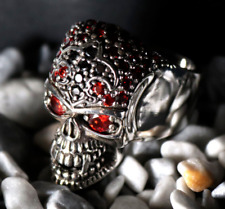 Ring Silberring Herren Bikerschmuck 925 Echtsilber Totenkopf Fingerring #L73