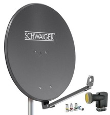 Schwaiger SAT Anlage Aluminium 88cm Set Quad LNB ASTRA HD tauglich anthrazit