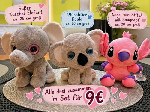 Plüschtier set teilig - plüschtier-set, 3-teilig