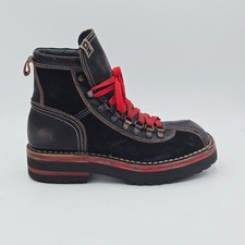 Damenschuhe Moma Gr. 37 Stiefeletten schwarz Echtleder Wildleder ruiniert 325AB